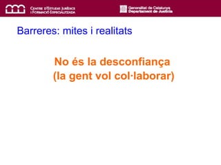 No és la desconfiança  (la gent vol col·laborar) Barreres: mites i realitats 