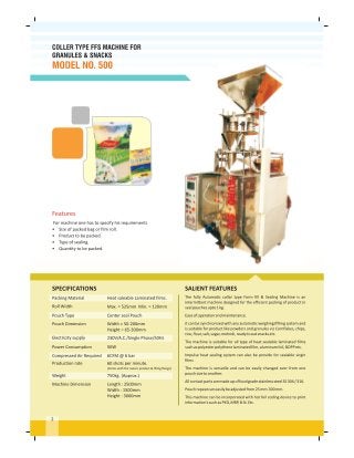 Coller type ffs machine for granules & snacks – model no. 500