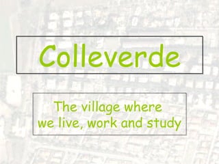 Colleverde The village where  we live, work and study 
