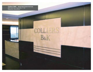 Coliiers B&K Global Real Estate Services
6250 North River Road, Suite 11-100
Rosemnont, Illinois 60018
 