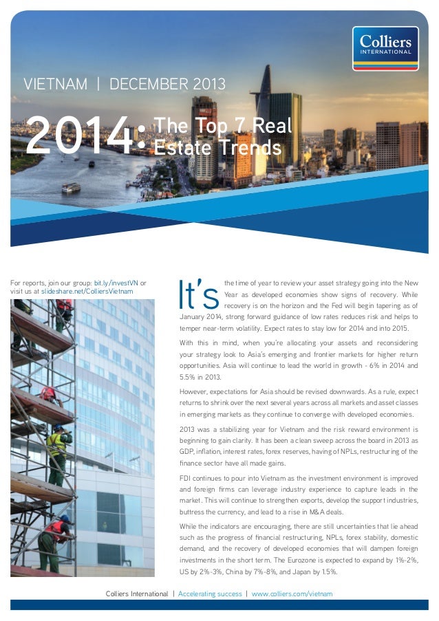 Colliers Vietnam 2014 Top 7 Real Estate Trends