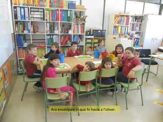 Ara ensenyaré el que hi havia a l’oliver.

 