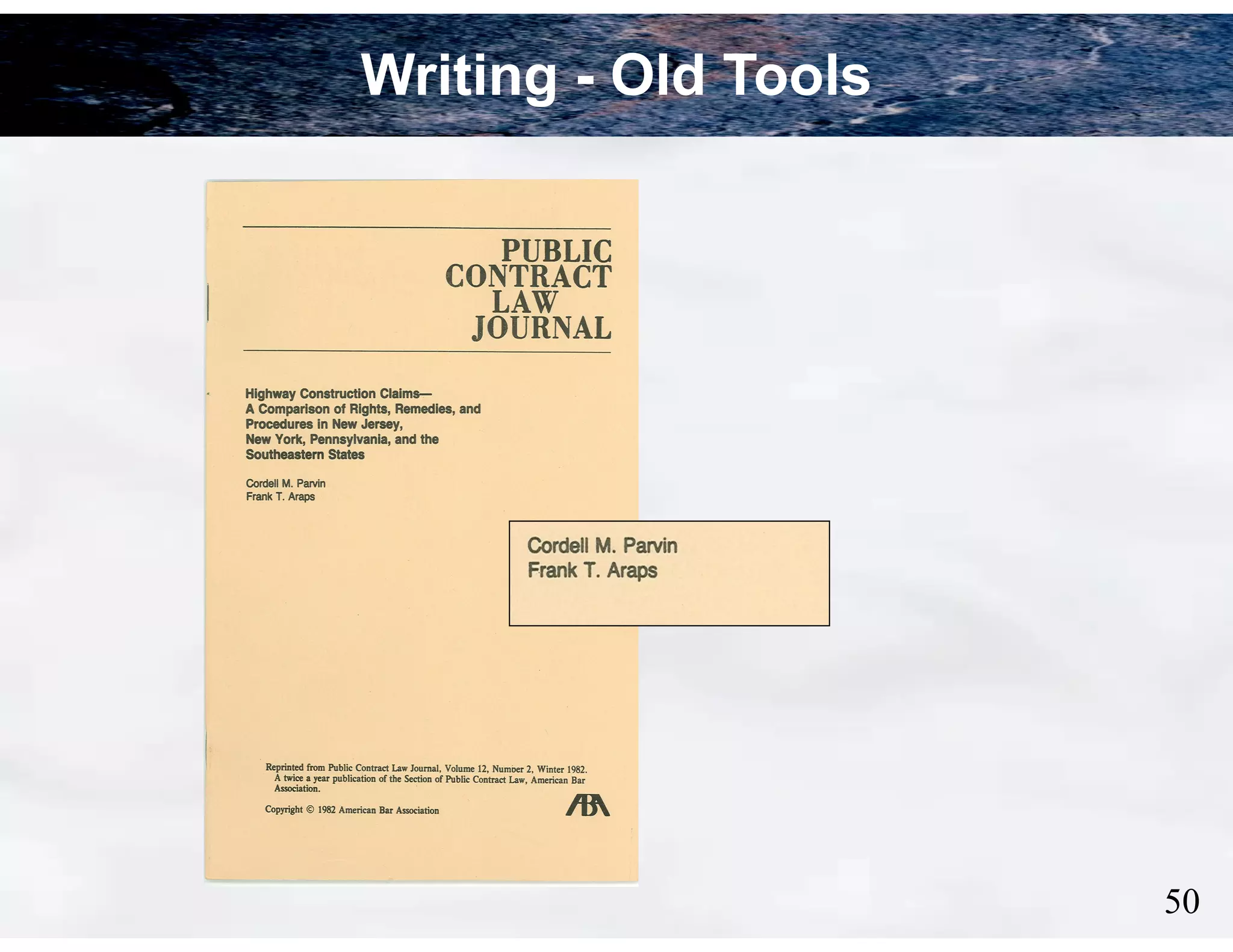 Writing - Old Tools

!50

 