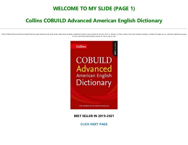 Download Pdf Collins Cobuild Advanced American English Dictionary Fu
