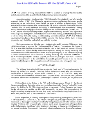United States v. Christopher Collins sentencing letter | PDF