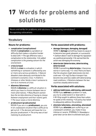 Problems Collocation Collins Vocabulary for IELTS | PDF