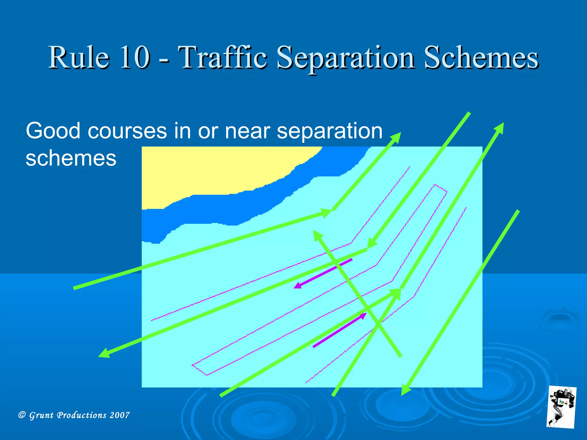 © Grunt Productions 2007
Rule 10 - Traffic Separation SchemesRule 10 - Traffic Separation Schemes
Good courses in or near separation
schemes
 