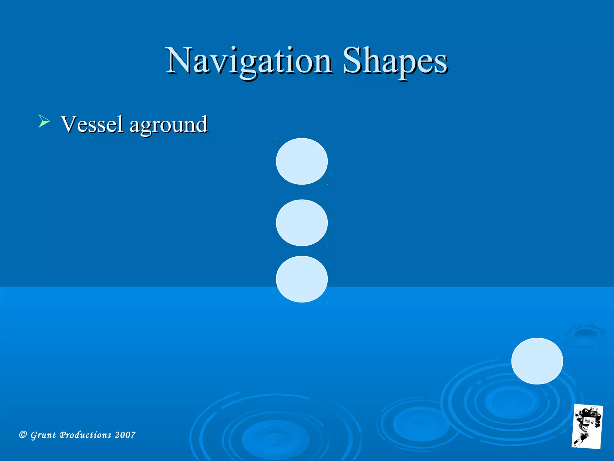© Grunt Productions 2007
Navigation ShapesNavigation Shapes
 Vessel agroundVessel aground
 