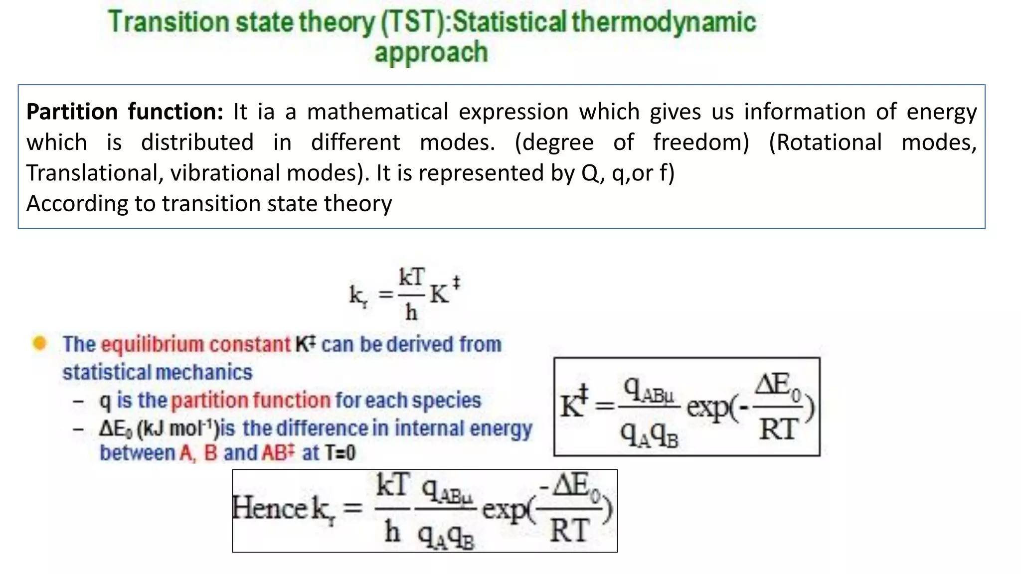 Collision theory and transition state theory | PDF