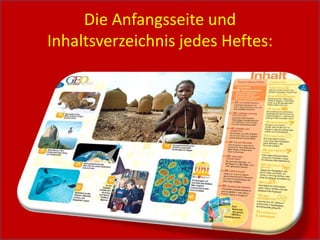 Die Anfangsseite und
Inhaltsverzeichnis jedes Heftes:
 