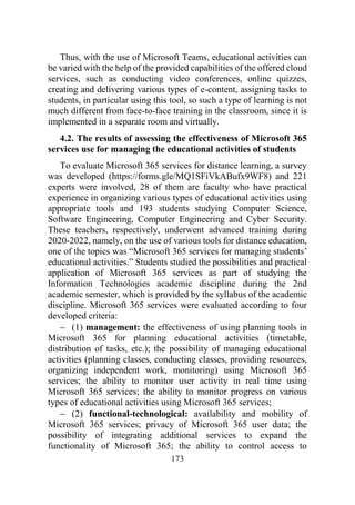 The Strategy of Digital Competence Formation Using a Hybrid Learning Environment Based on Microsoft 365 Services: сollecti...