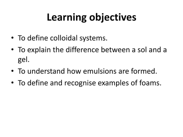 Colloidal systems | PPTX | Chemistry | Science