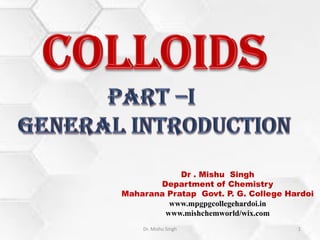 Colloids part 1 general introduction | PDF