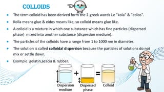 Spring For Colloidal Particle COLLOIDAL DISPERSION PPTx. S.Y B-PHARM . | PDF