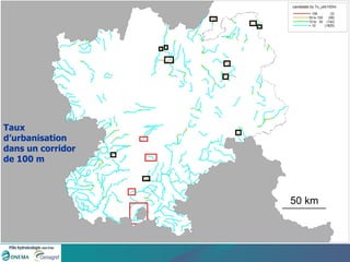 Taux d’urbanisation dans un corridor de 100 m 