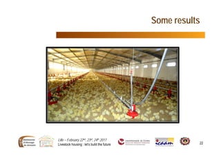 Lille – February 22nd, 23rd, 24th 2017
Livestock housing : let’s build the future 22
Some results
 