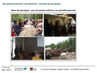 Des questionnements, une démarche : assumer les paradoxes
Atlas des garrigues : pas une parole uniforme, une pluralité assumée

5e Colloque Garrigues, regards croisés : un territoire pour demain

 