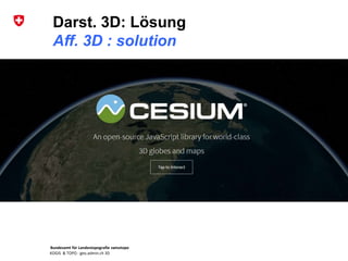 Bundesamt für Landestopografie swisstopo
KOGIS & TOPO : geo.admin.ch 3D
Darst. 3D: Lösung
Aff. 3D : solution
 