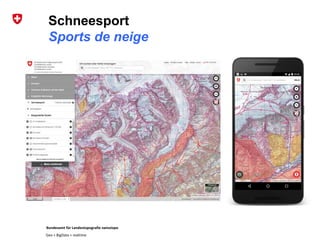 Bundesamt für Landestopografie swisstopo
Geo + BigData + realtime
Schneesport
Sports de neige
 
