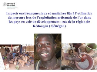 Impacts environnementaux et sanitaires liés à l’utilisation
du mercure lors de l’exploitation artisanale de l’or dans
les pays en voie de développement : cas de la région de
Kédougou ( Sénégal )
 