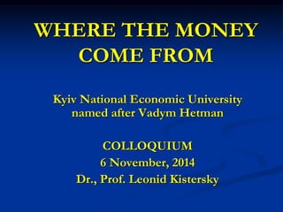 EconomicColloquium presentation nov2014, KNEU