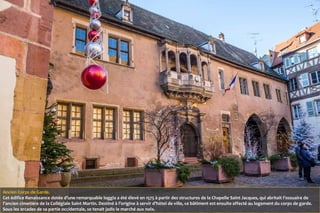 Ancien Corps de Garde.
Cet édifice Renaissance dotée d’une remarquable loggia a été élevé en 1575 à partir des structures de la Chapelle Saint Jacques, qui abritait l’ossuaire de
l’ancien cimetière de la Collégiale Saint Martin. Destiné à l’origine à servir d’hôtel de ville, ce bâtiment est ensuite affecté au logement du corps de garde.
Sous les arcades de sa partie occidentale, se tenait jadis le marché aux noix.
 