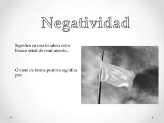 Significa en una bandera color
blanco señal de rendimiento...

O visto de forma positiva significa
paz

 