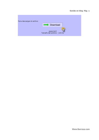 Sonido en blog. Pág. 14




  Www.lbarroso.com
 