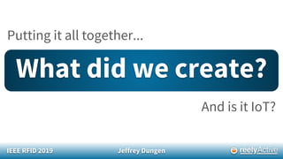 IEEE RFID 2019 Jeffrey Dungen
Putting it all together...
What did we create?
And is it IoT?
 