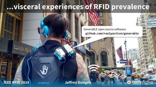 IEEE RFID 2019 Jeffrey Dungen
...visceral experiences of RFID prevalence
GeneraBLE open source software:
github.com/reelyactive/generable
 