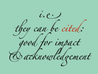 i.0

 $ey can be cited:

  good for impact

&acknowled"ment
 