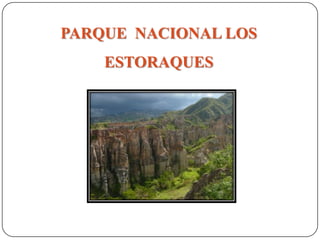 PARQUE NACIONAL LOS
ESTORAQUES
