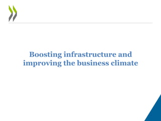 Boosting infrastructure and
improving the business climate
 