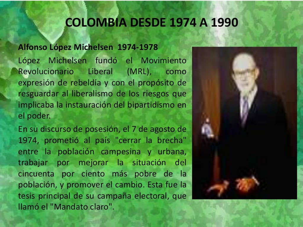 Colombia entre 1974 y 1990