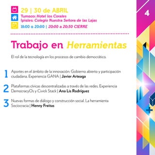 Programación Taller Mucho con Poco Nariño