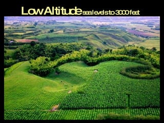 Low Altitude   sea levels to 3000 feet 