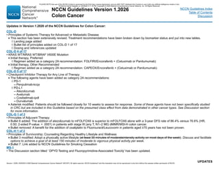 NCCN Clinical Practice Guidelines for Colon Cancer 2026 Update | PDF