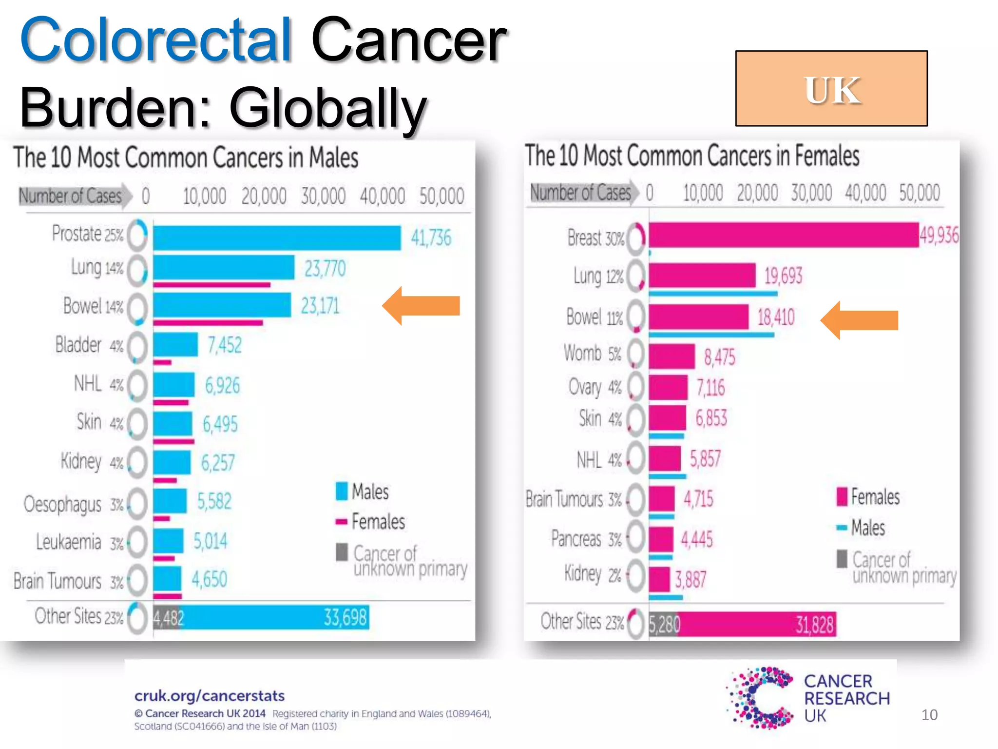 Colorectal Cancer
Burden: Globally UK
10
 