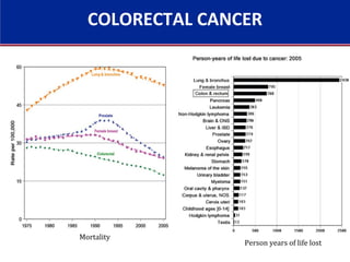 Mortality
Person years of life lost
COLORECTAL CANCER
 
