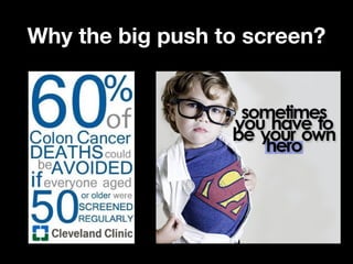 Why the big push to screen?Why the big push to screen?
 