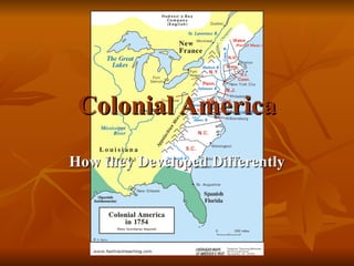 Colonial America How they Developed Differently 