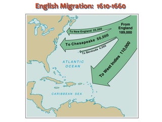 English Migration: 1610-1660
 