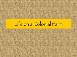 Life on a Colonial Farm 
