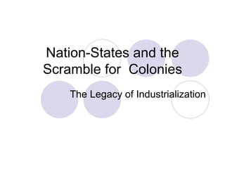 Nation-States and the Scramble for  Colonies The Legacy of Industrialization 