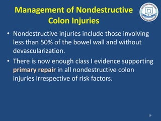Colonic trauma, colon injury, colorectal trauma | PPTX