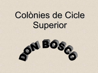 Colònies de Cicle Superior DON BOSCO 