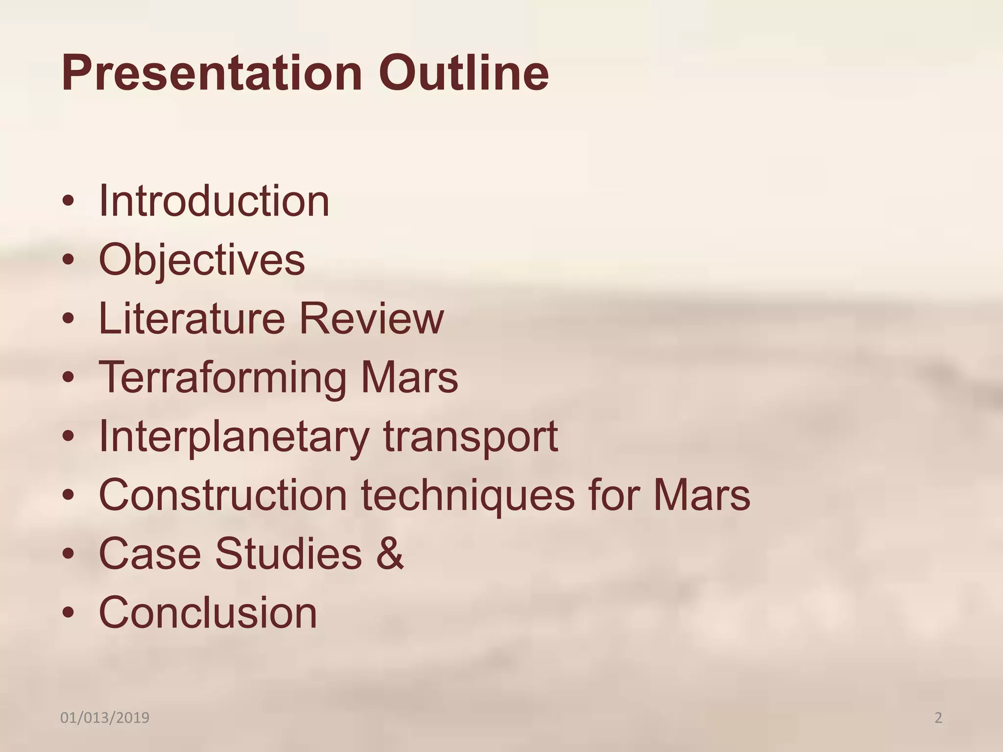 Introduction Of Mars Colonization of mars | PPTX