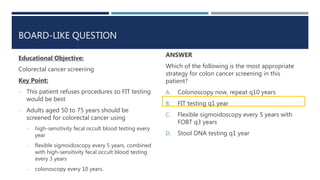 DISCUSSION QUESTIONS/ANSWERS
 What is the main criticism of the COLONPREV trial?
 For colon cancer screening in the COLO...