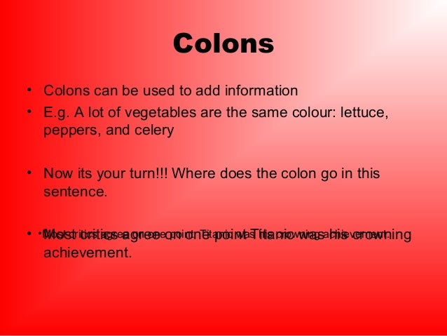 Colons and semi colons power point