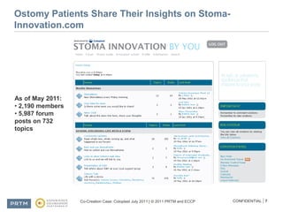 Ostomy Patients Share Their Insights on Stoma-Innovation.com As of May 2011: 2,190 members